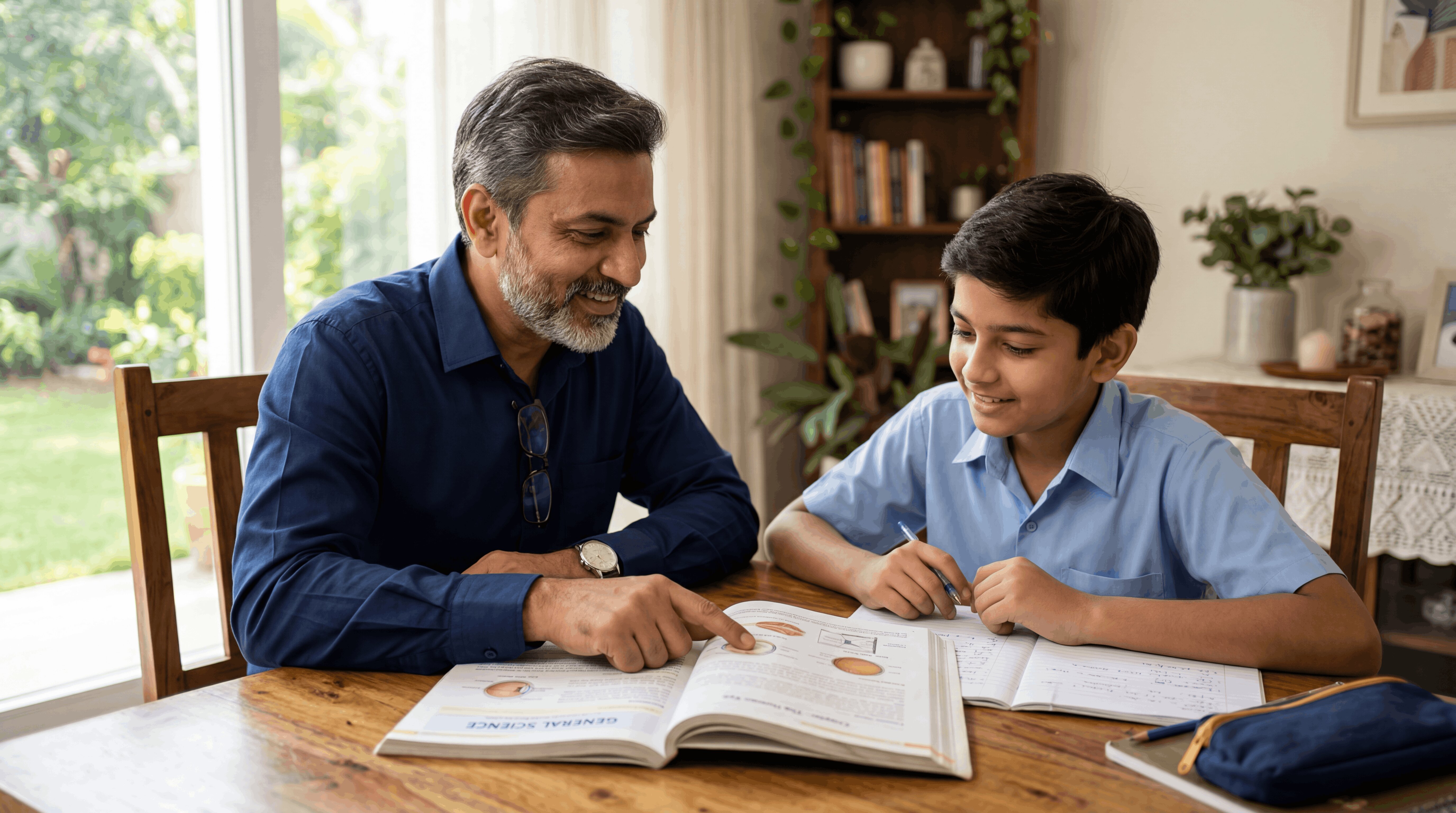 Experienced home tutor Vinay Sir teaching a student in Harni Vadodara.